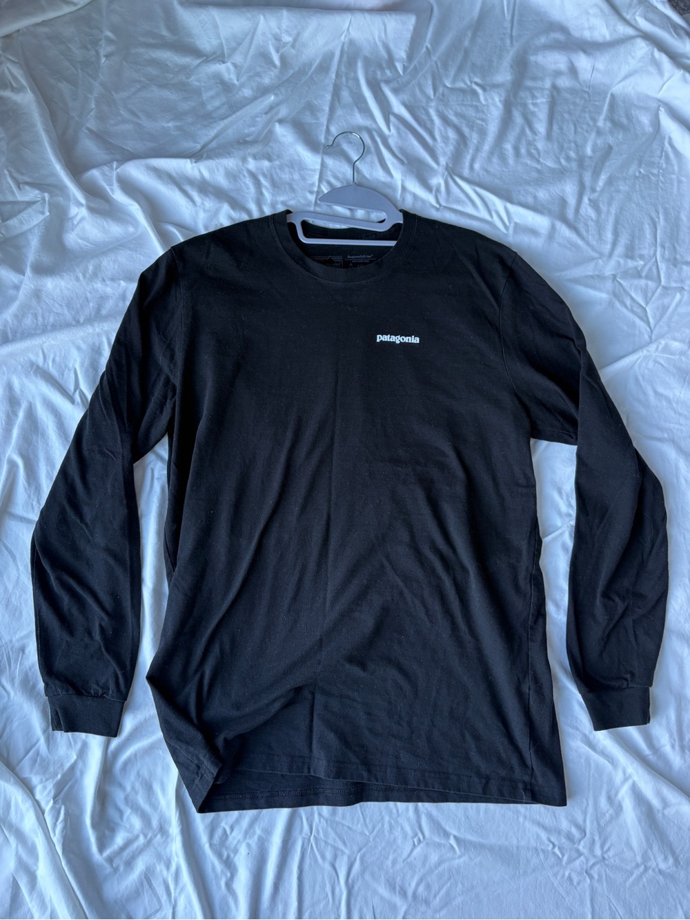 Patagonia Black Long-Sleeve Logo Tee